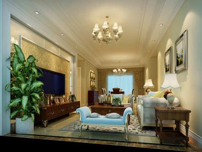 南国威尼斯城-140㎡-美式风效果图