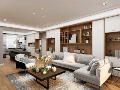 湖光名挺-178㎡-现代风效果图