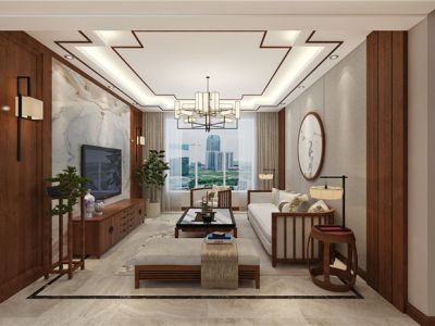 大华锦绣华城-107㎡-新中式风效果图