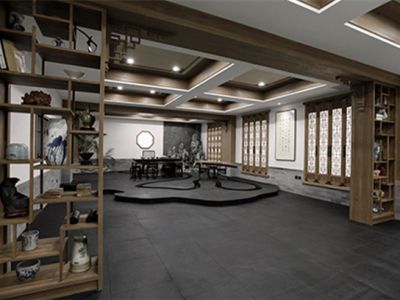 会所-750㎡-新中式风效果图