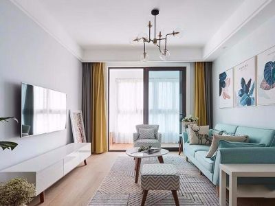 鑫汇新都北欧风格91平米三居室装修案例