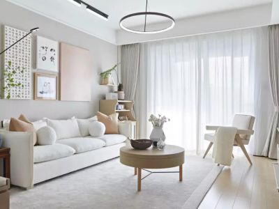 恒大阳光半岛日式风格98平米二居室装修效果图案例