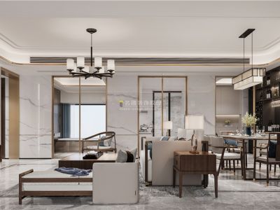 香山美墅-180㎡-新中式风效果图