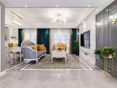 中央香榭-95㎡-美式风效果图