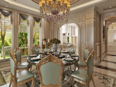 孔雀城-400㎡-法式风效果图