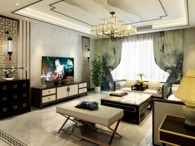 北大华府-145㎡-中式风效果图