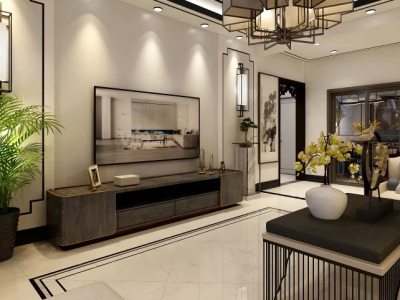 楠滨华庭-120㎡-新中式风效果图