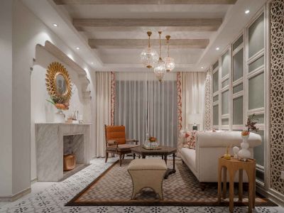 翡翠水城-120㎡-欧式风效果图