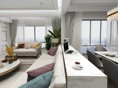 长虹橡树郡-110㎡-现代风效果图