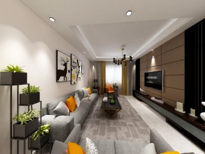 贤达水韵长滩现代简约风格80平装修案例