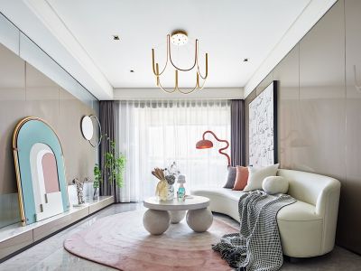 当代艺术(三期)-109㎡-轻奢风效果图