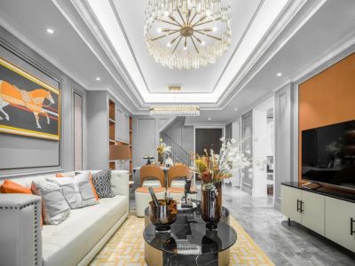 金湾十里海-130㎡-轻奢风效果图