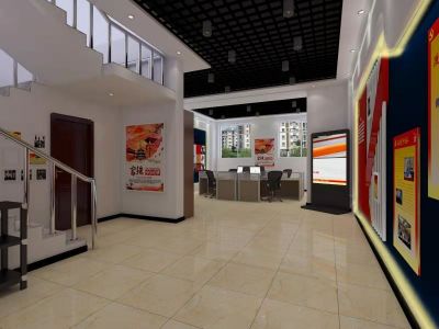 办公空间-350㎡-现代风效果图