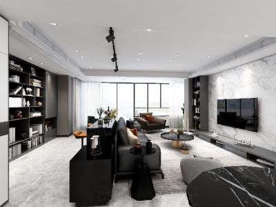 万科翡翠滨江-120㎡-现代风效果图