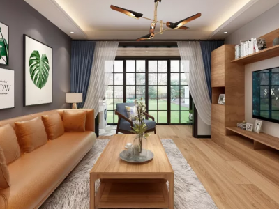 信达万科城-120㎡-现代风效果图