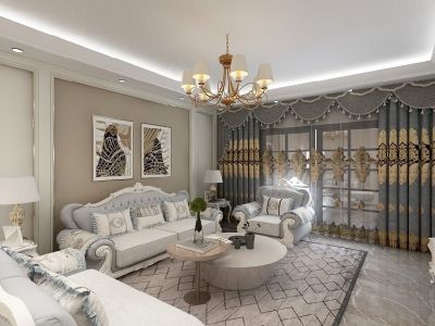 汇置尚樾-128㎡-欧式风效果图