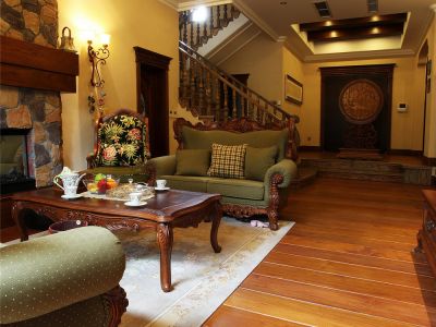 华远云和墅-200㎡-美式风效果图