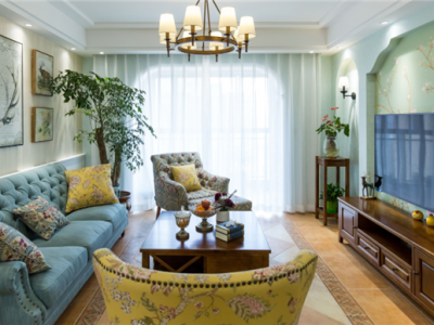 保利罗兰-135㎡-田园风效果图