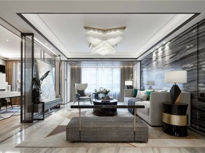 恒大港湾-167㎡-轻奢风效果图