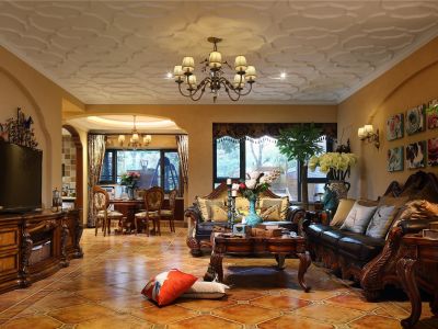 珠江东境-285㎡-美式风效果图