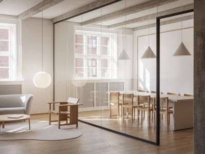 办公室-500㎡-极简风效果图