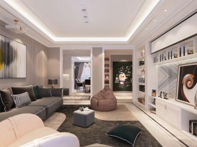 世通阳光新城150平米现代简约风格三居室装修案例