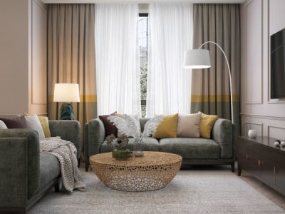 蓝光阳光城·璟月轻奢风格156平米四居室装修效果图案例