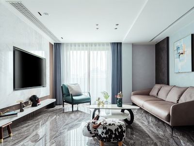 天朗御湖-118㎡-现代风效果图