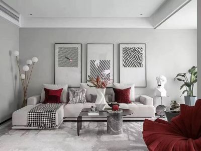 远洋荣域-128㎡-现代风效果图