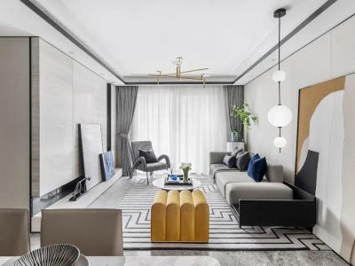 青云天下-133㎡-轻奢风效果图