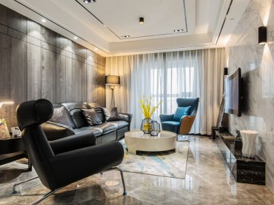 白桦林居-128㎡-现代风效果图