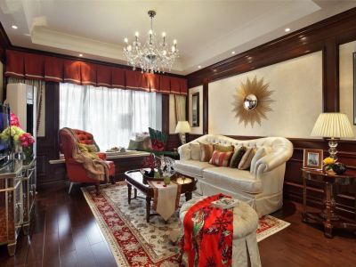 碧海君庭-110㎡-美式风效果图