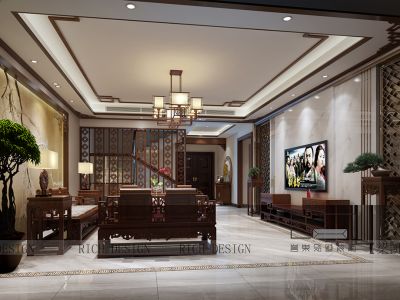 红树别院-200㎡-中式风效果图