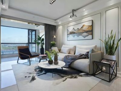 湖滨花园-128㎡-现代风效果图