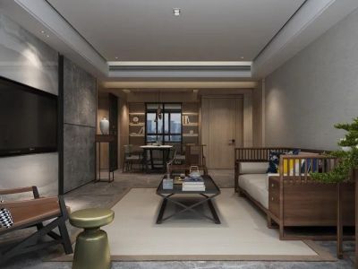 佳兆业壹号-100㎡-中式风效果图