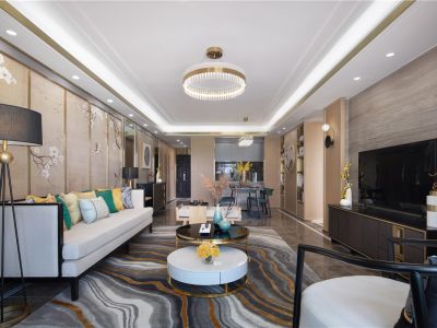 城北国际村-144㎡-新中式风效果图