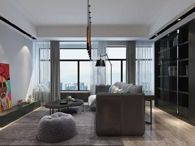 圣地财富广场120平米三居室现代简约风格装修案例