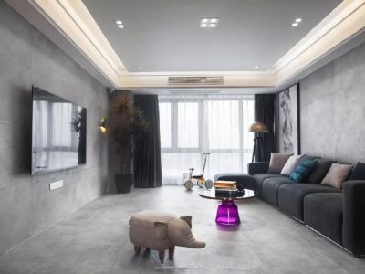 海亮天城120平米三居室现代简约风格装修案例