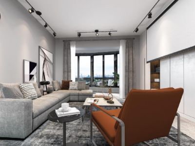 天知珑怡100平米三居室现代简约风格装修案例