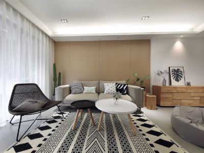 西宁万科城-90㎡-北欧风效果图