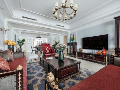 万科启城家园-112㎡-美式风效果图