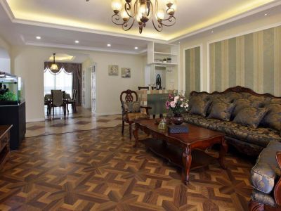 龙光玖悦台-120㎡-美式风效果图