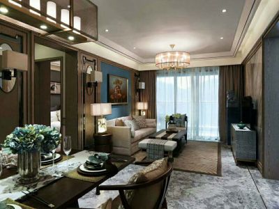 鸿海城-103㎡-新中式风效果图