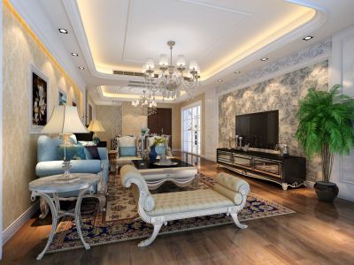 新力澜湾-102㎡-欧式风效果图