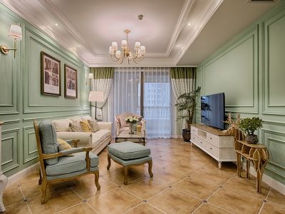 中国铁建青秀城-117㎡-美式风效果图