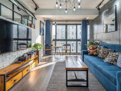 金地国际城B区85㎡二居室工业风格装修案例