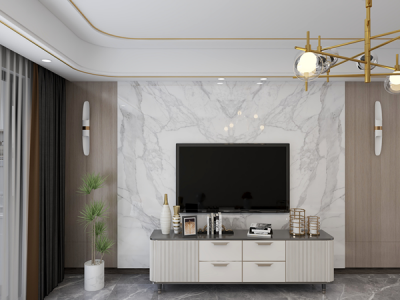 西湖春天130平四居室现代风格装修案例