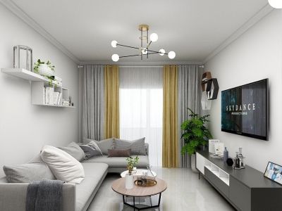 海岸名都-77㎡-现代风效果图