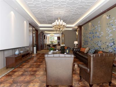 银河丽湾-268㎡-美式风效果图