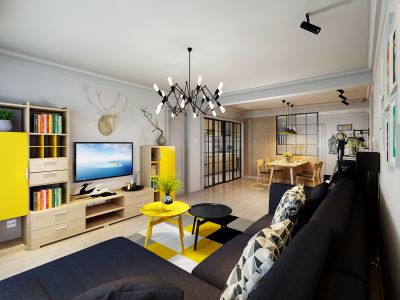 润樾山-90㎡-北欧风效果图